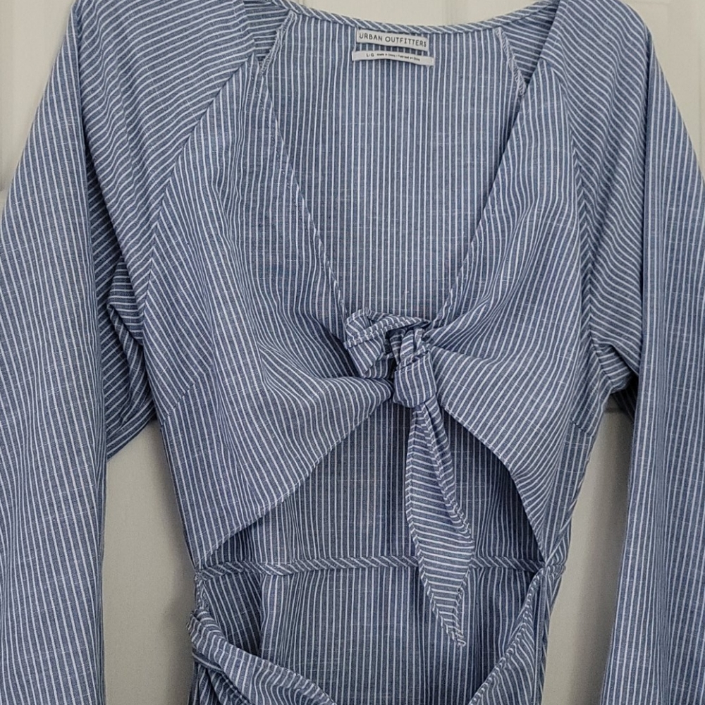 Urban Outfitters Light Blue/White Striped Maxi Dress - Picture 4 of 6